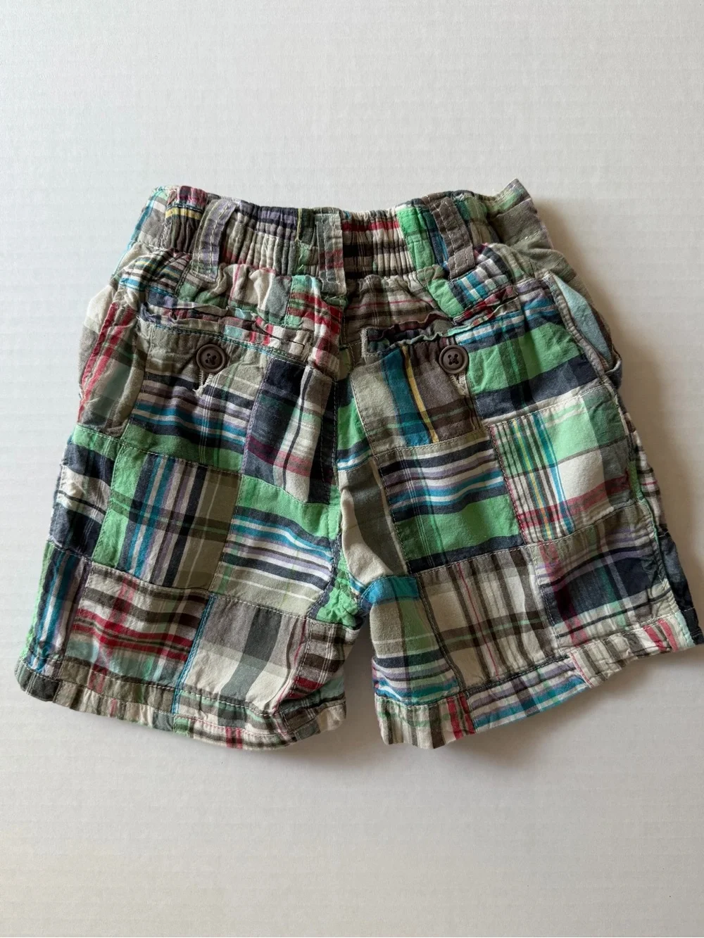 Y2K The Children’s Place 18M Patchwork Madras Plaid Shorts